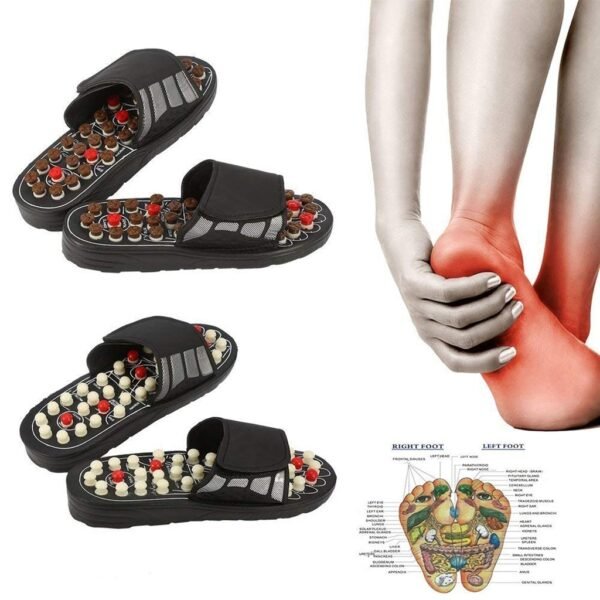 Massage Slippers Medical Acupoint Foot Massager Shoes Unisex For Men Feet Chinese Acupressure Therapy Rotating Sandal
