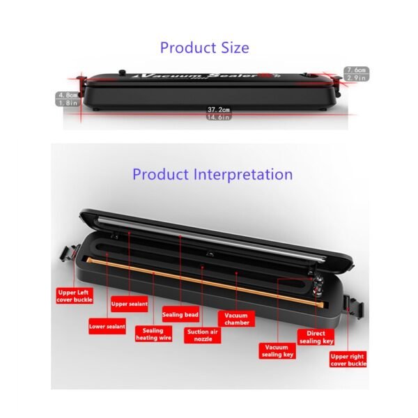 NMT 123 Electric Vacuum Sealer Packaging Machine For Home Kitchen Commercial Vacuum Food Sealing 5