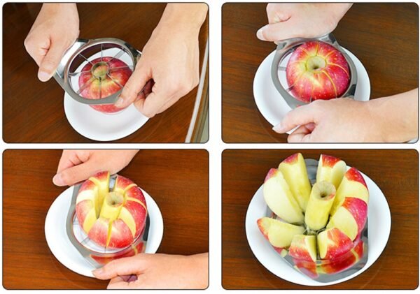 New Stainless Steel Fruit Apple Pear Easy Cut Slicer Cutter Divider Peeler 1