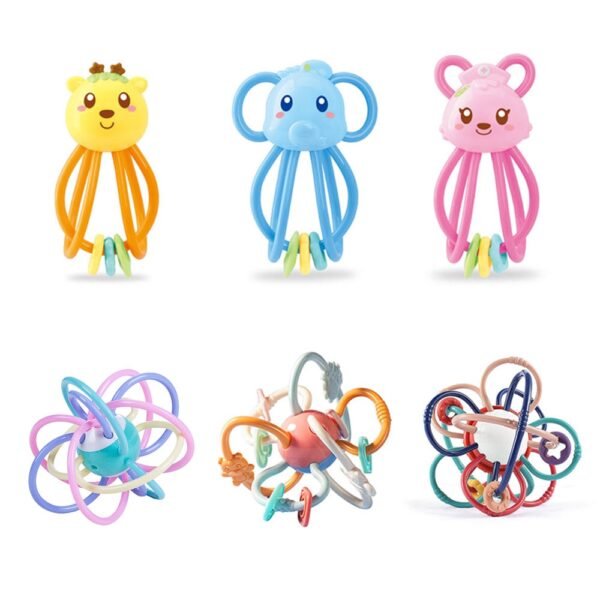 Novelty Baby Toys Cute Cartoon Insects Suction Cup Spinner Toy Bath Toys For Children Baby Rattle 5