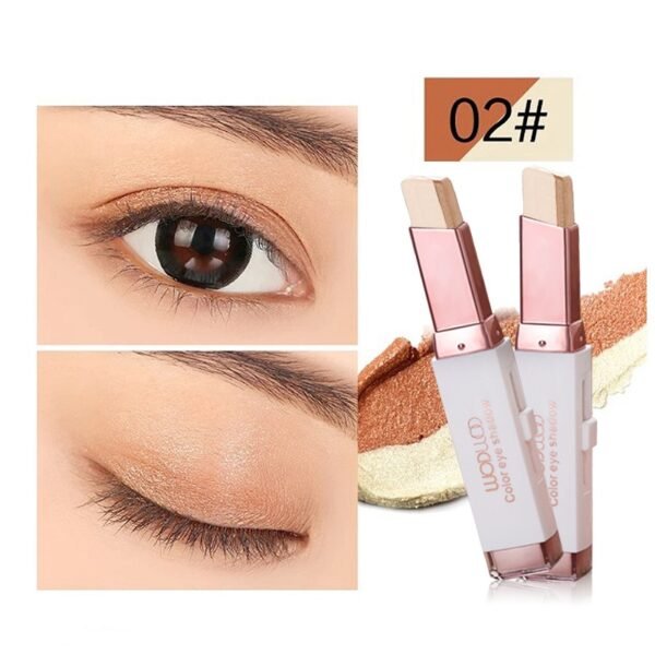 Professional Double Color Gradient Velvet Eye Makeup Shadow Stick Waterproof Shimmer Metallic Eyeshadow Makeup