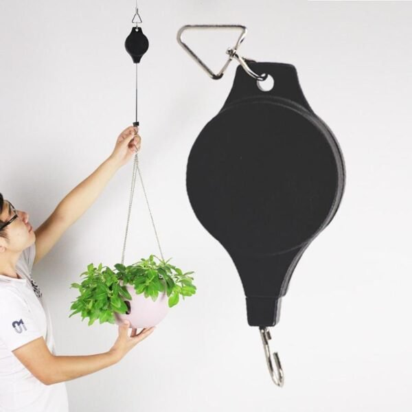 Retractable Pulley Hanging Basket Pull Down Hanger Flower Plant Baskets Pots For Garden Tools support under 1
