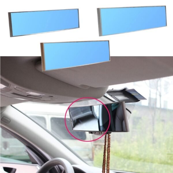Universal Car Interior Rear View Mirror Panoramic Clip on Wide Angle Rearview Mirrors Wire Drawing Frame 1