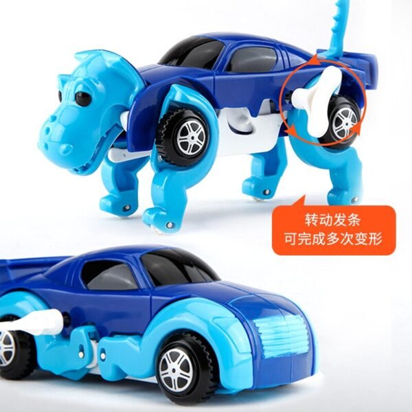 Wind Up Toy Parent Child Car Dinosaur Dog Deformation ABS Plastic Souptoys Baby Care Gift 3 4