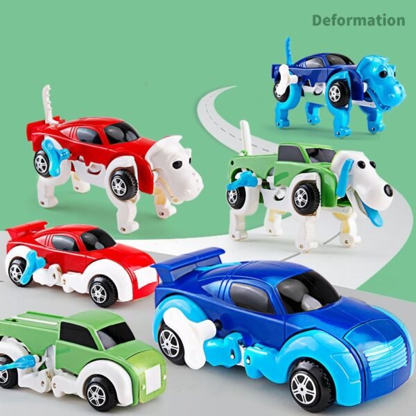 Wind Up Toy Parent Child Car Dinosaur Dog Deformation ABS Plastic Souptoys Baby Care Gift 3