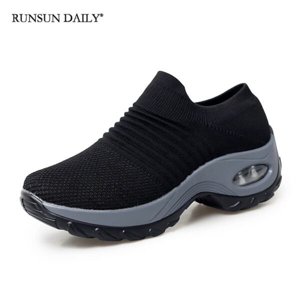 Women s Walking Shoes Fashion Air Cushion Thick Bottom Sneakers Slip on Lightweight Breathable Casual Shoes 1