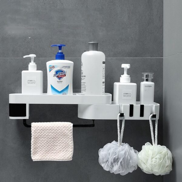 1 pcs Corner Shower Shelf Bathroom Shampoo Shower Shelf Holder Kitchen Storage Rack Organizer Wall Mounted 1