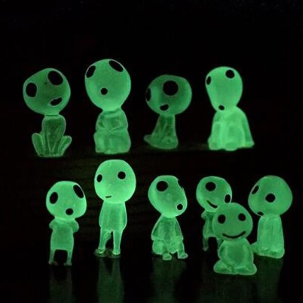 10Pcs Miniature Bonsai DIY Resin Crafts Terrarium Figurine Fairy Garden Ornament Luminous Tree Elves Doll Decor 3