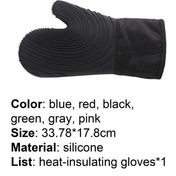 1Pc Professional Glove Food Grade Good Insulation Performance Silicone Flexible Grilling Gloves for Home Kitchen Baking 5