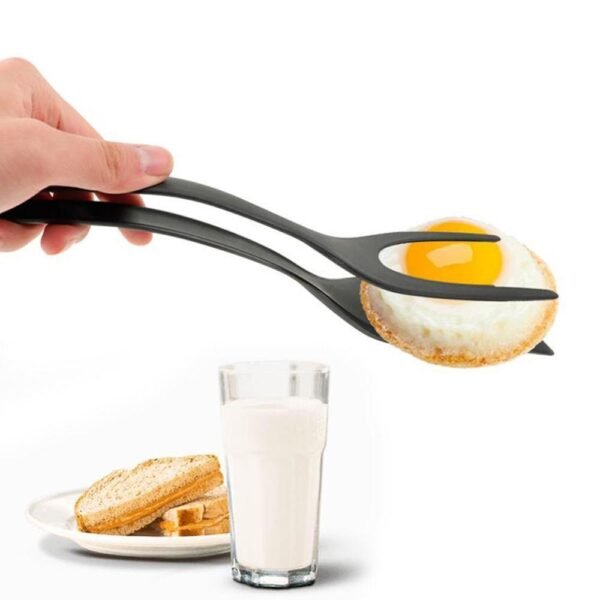 2 In 1 Grip Flip Tongs Egg Tongs French Toast Pancake Egg Clamp Omelet Accessories 3