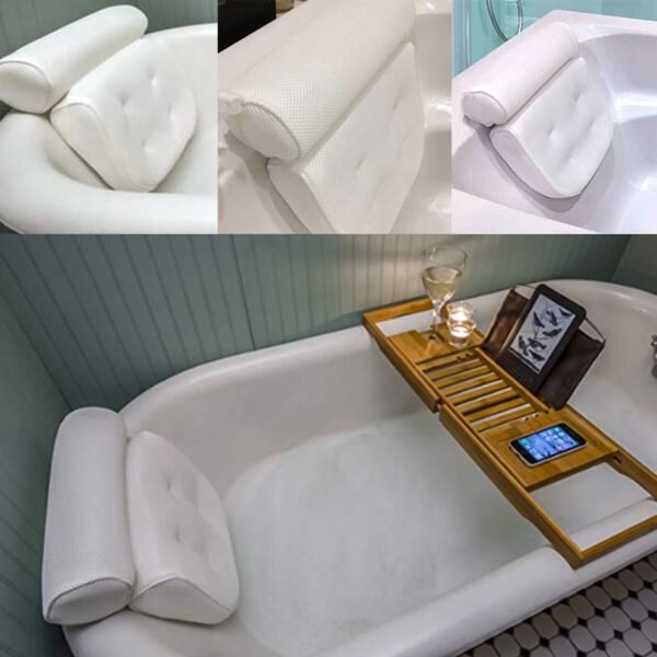 3D Mesh Luxury Bath Spa Pillow Cushioned Spongy Relaxing Bathtub Cushion PVC Foamed Sponge Comfortable Bath 1