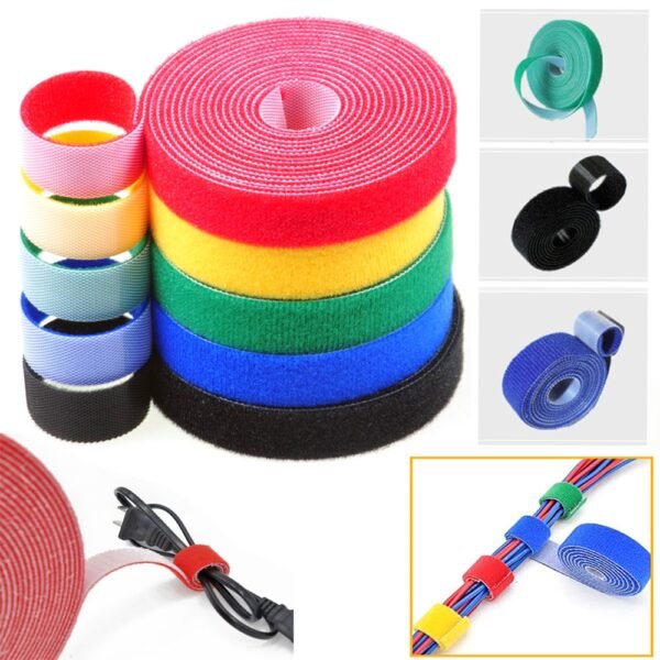 5Meter Roll 15 20mm Color Velcros Self Adhesive Fastener Tape Reusable Strong Hooks Loops Cable Tie