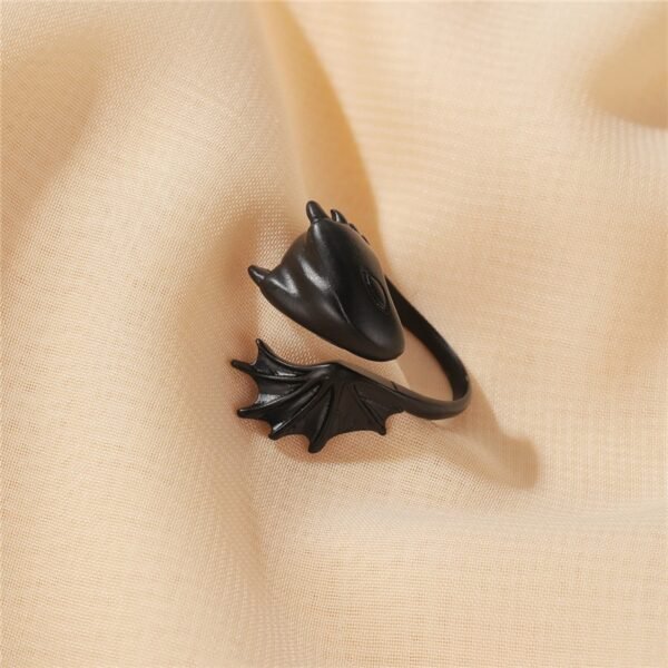 Angel Devil Ring Gothic Pterosaur Open Ring Couple Jewellery Accessories Trend Couple Dark Ring For Men 2