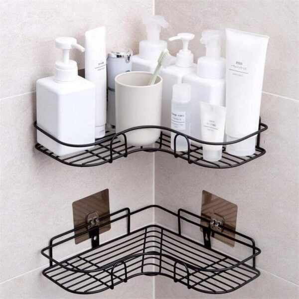 Bathroom Accessories Shelf Home Storage Rack Stainless Steel Punch Free Firm Shower Kitchen Fitted Wall Storage