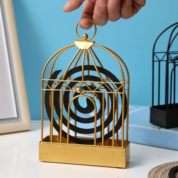 Creative Mosquito Coil Holder Nordic Style Birdcage Shape Summer Day Iron Mosquito Repellent Incenses Rack Plate