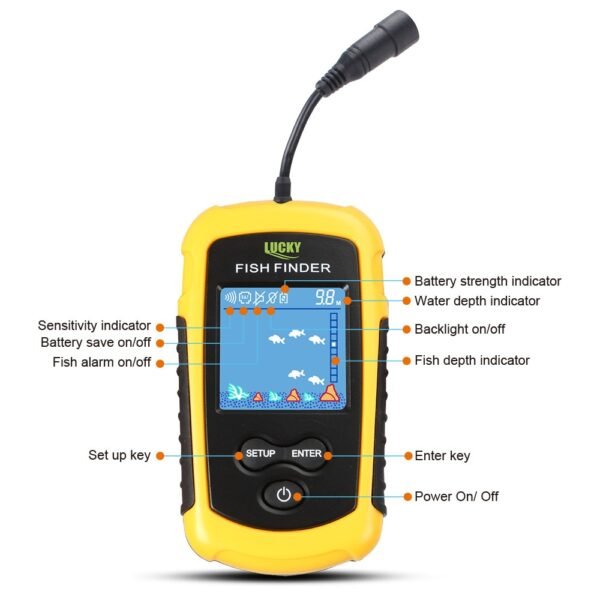 FFC1108 1 Alarm 100M Portable Sonar Fish Finders Fishing lure Echo Sounder Fishing Finder Lake Sea 4