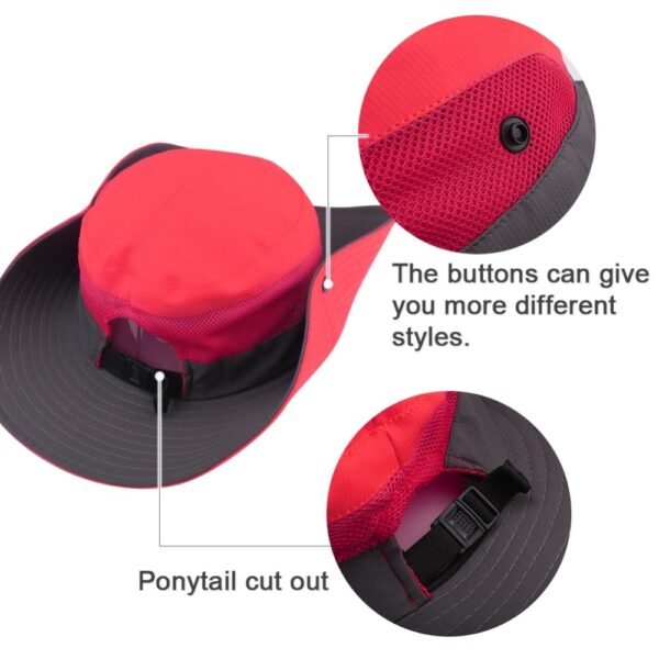 FURTALK Safari Sun Hats for Women Summer Hat Wide Brim UV UPF Protection Ponytail Outdoor Fishing 3