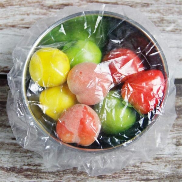 New Disposable Food Covers 100PCS Elastic Food Covers Lids For Fruit Bowls Cups Food Covers Wrap 3