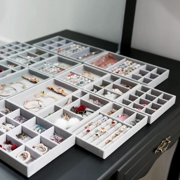 New Drawer DIY Jewelry Storage Tray Ring Bracelet Gift Box Jewellery Organizer Earring Necklace Pendant Bracelet 1