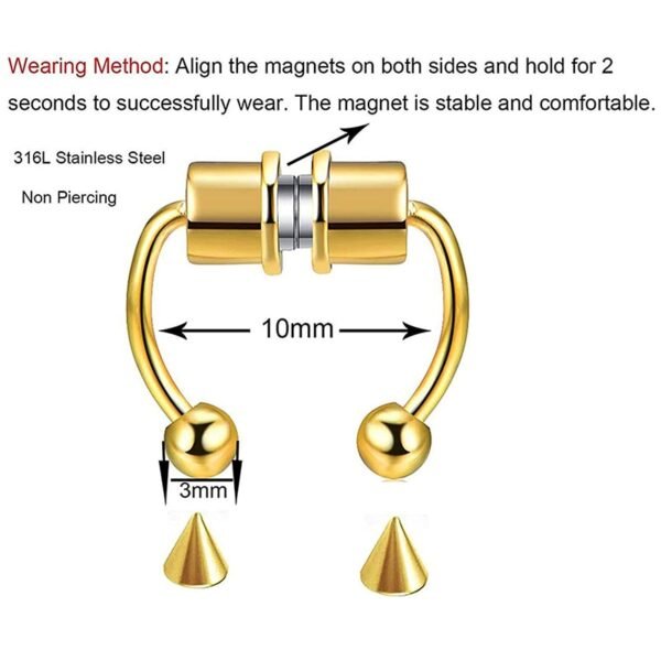 New Stainless Steel Magnetic False Nose Ring Horseshoe shaped Ring Titanium Steel Artificial Non perforated Nose 2