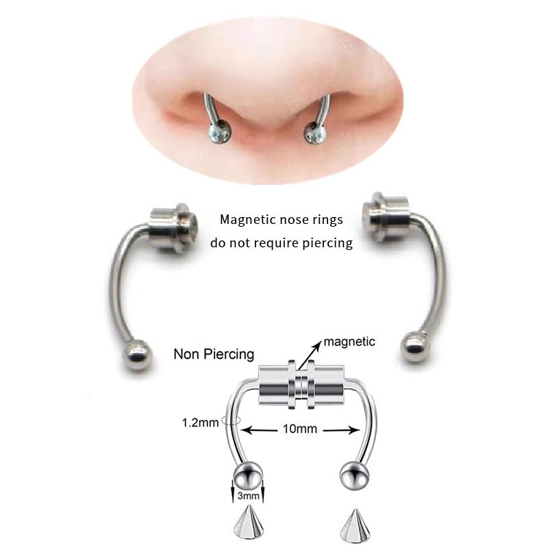 Magnetic False Nose Ring Horseshoe-Shaped Ring Artificial Nose Ring 