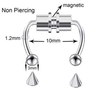 New Stainless Steel Magnetic False Nose Ring Horseshoe shaped Ring Titanium Steel Artificial Non perforated Nose 4