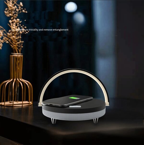 S21 Pro Bluetooth Speaker for iPhone x Wood Wireless Chargers LED Lamp Chargeurs Holder 10W High 1