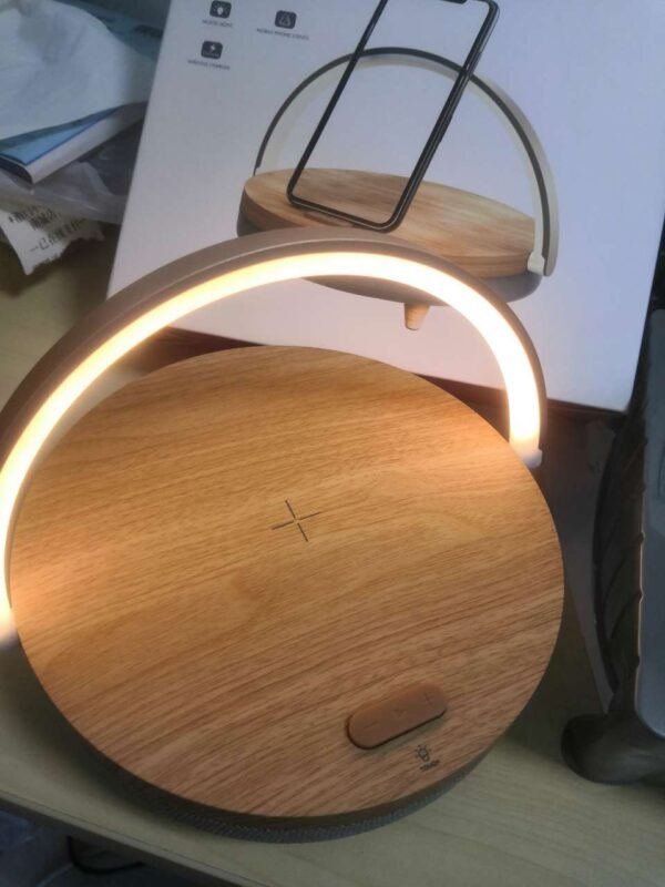 S21 Pro Bluetooth Speaker for iPhone x Wood Wireless Chargers LED Lamp Chargeurs Holder 10W High 3