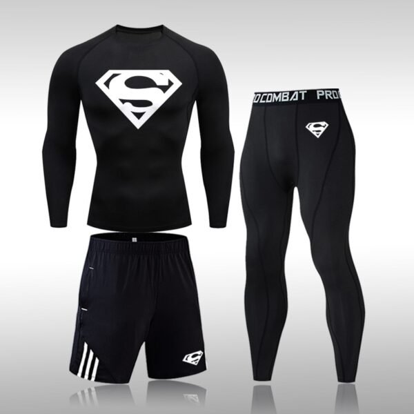 Tracksuit Men Sports Suit Gym Fitness Compression Clothes Running Jogging Sportwear Exercise Workout Rashguard Tights 2