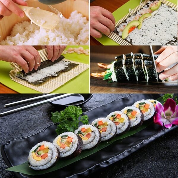 11Pcs Set Sushi Maker Equipment Kit Japanese Rice Ball Cake Roll Mold Sushi Multifunctional Mould Making 3