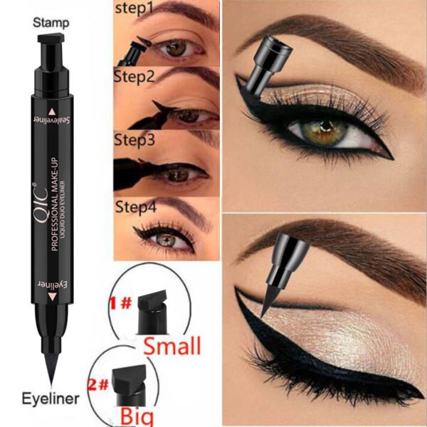 2 In1 Eyeliner Stamp Liquid Eye Liner Pencil Makeup Stamps Seal Pen Stamp Black Eyeliner Pencil