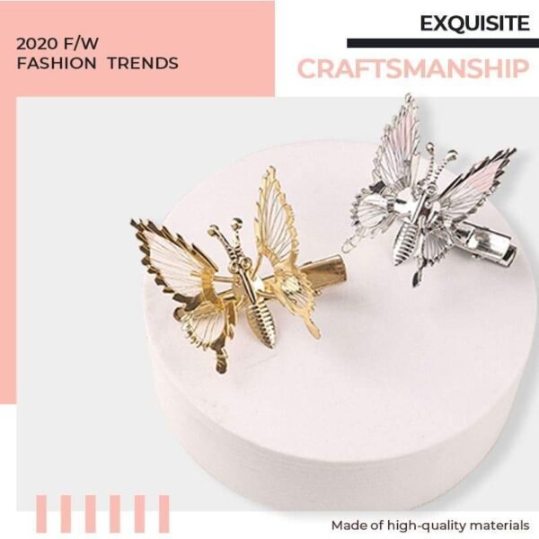 2PCS Pretty PreMove with Beauty Clip Butterfly Hairpins Beautiful Hair Ornament Barrettes Headband Fashion Accessorie