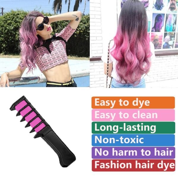6 8 10 Color Hair Chalk Matte Color Set Temporary Disposable Hair Dyeing Comb Fashion and 3