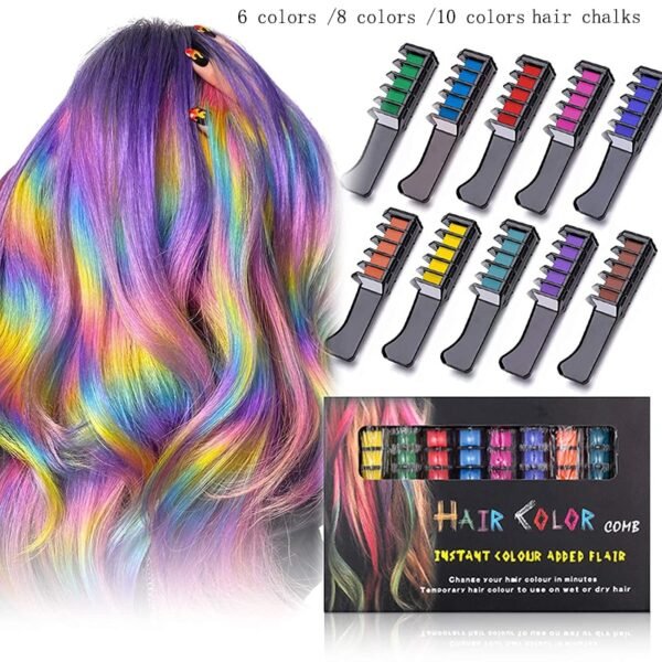 6 8 10 Color Hair Chalk Matte Color Set Temporary Disposable Hair Dyeing Comb Fashion and