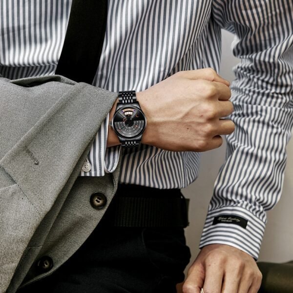 DOM Creative Personality Automatic Mechanical Watch Men Relogio Waterproof Luxury Latest Business Wristwatch erkek kol saati 5