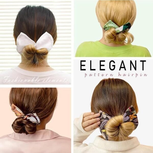Deft Bun Women Fashion Fabric Hair Bands Hair Rope Summer Knotted Wire Headband Print Hairpin Accessories 2
