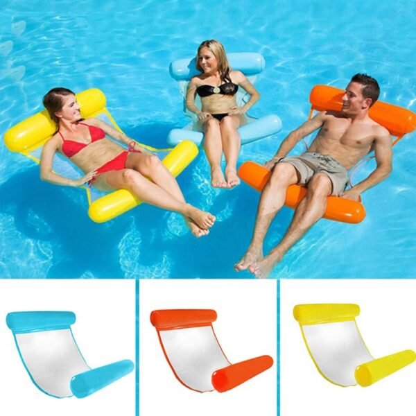 Floating Water Hammock Float Lounger Floating Toys Inflatable Floating Bed Chair Swimming Pool Foldable Inflatable Hammock