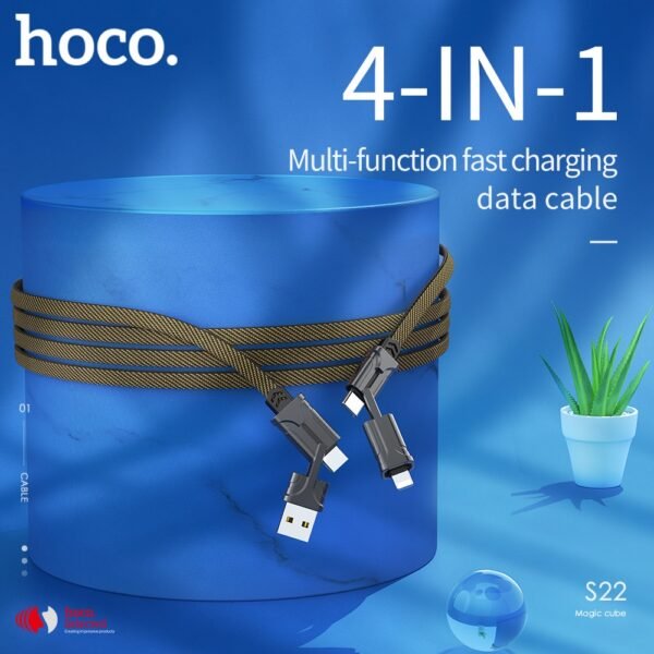HOCO 4in1 USB Type C Cable 60W Metal PD Fast Charger Cable USB C to Type 1