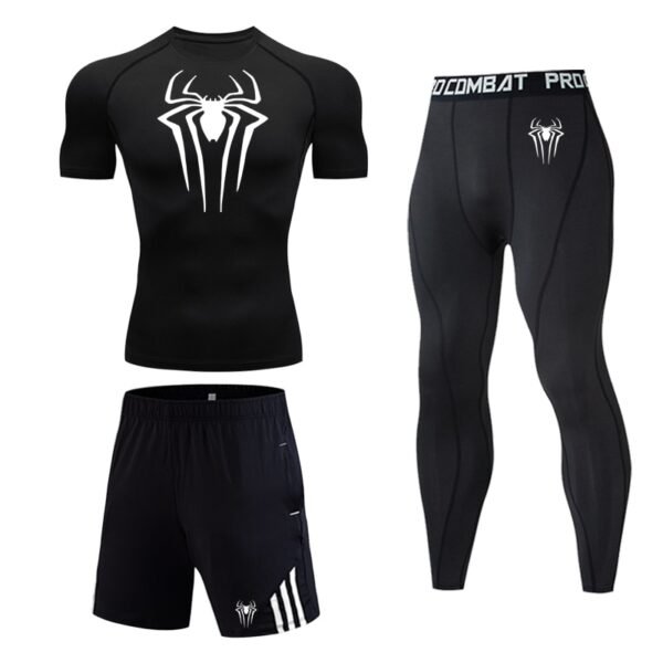 Men s Running Tights T shirt Workout Clothing Summer Quick drying Short sleeved Compression MMA Gym