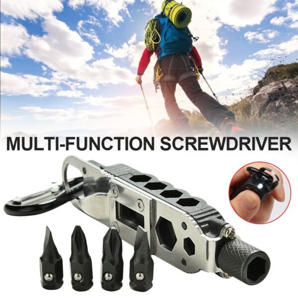 Multifunctional Screwdriver Keychain EDC Outdoor Camping Portable Stainless Steel Pocket Tools For Wilderness Survival