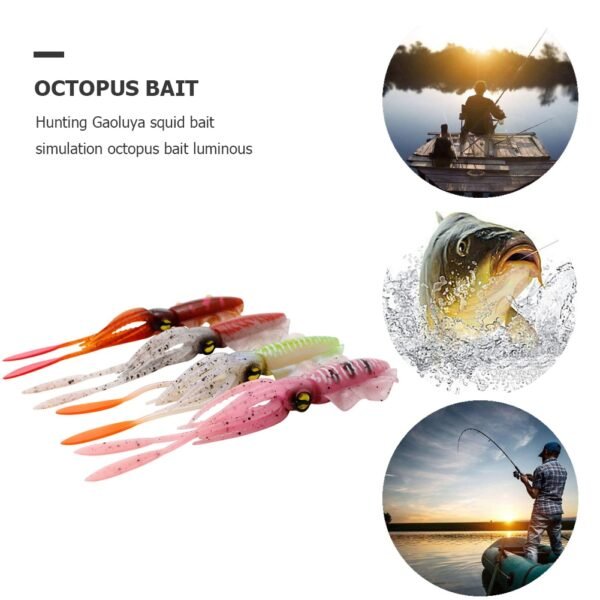 Soft Lures Silicone Bait 15cm Fishing Lure Octopus Squid 3D Eyes Luminous for Sea Artificial Bionics