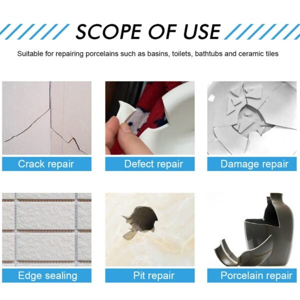 Tub Tile And Shower Repair Kit Porcelain Repair Kit For Crack Chip Ceramic Floor Chips Scratches 5