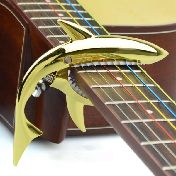 Zinc Alloy Guitar Shark Capo for Acoustic and Electric Guitar with Good Hand Feeling No Fret 2