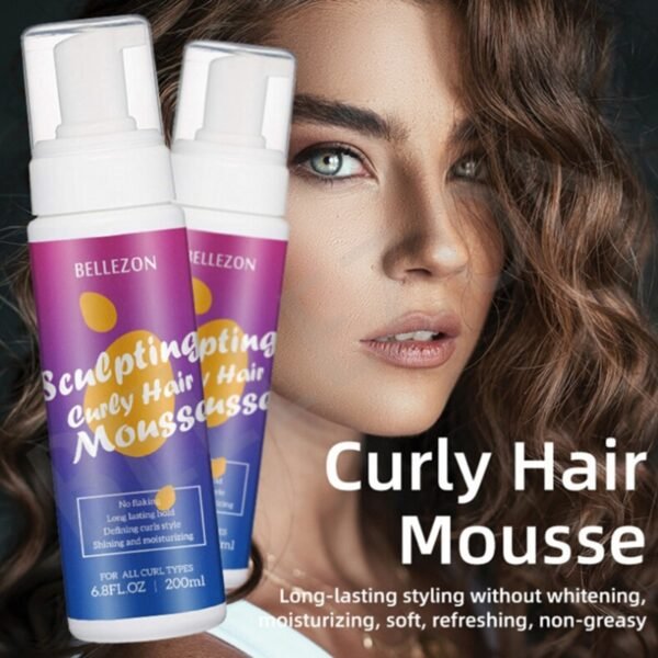 200ml Curly Hair Mousse Anti Frizz Fixative Hair Foam Mousse Strong Hold Hair Mousse Define Curly 1