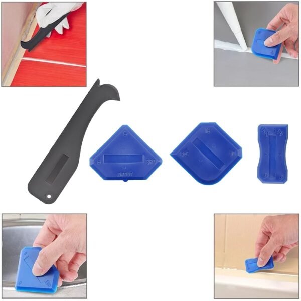 3 in 1 Silicone Remover Sealant Smooth Scraper Caulk Finisher Grout Kit Tools Kitchen Gadgets Hand 3