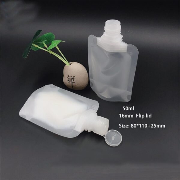 30 50 100ml Clamshell Packaging Bag Stand Up Spout Pouch Plastic Hand Sanitizer Lotion Shampoo Makeup 4