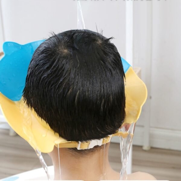 Children Shampoo Cap Baby Soft Cartoon Bath Visor Hat Adjustable Baby Shower Protect Eye Water proof 2