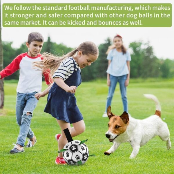 Dog Toys Interactive Pet Football Toys with Grab Tabs Dog Outdoor training Soccer Pet Bite Chew 2