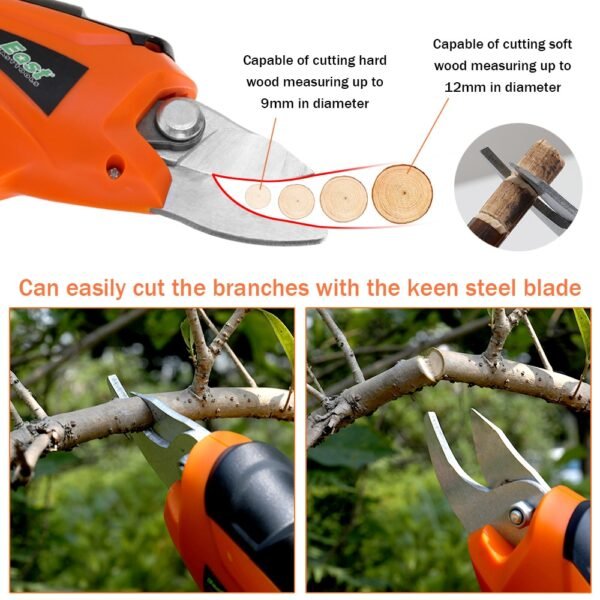 Electric Pruning Shear Rechargeable Home Garden Scissors Cordless Fruit Tree Branches Cutter Hedge Trimmer Lawn Mower 2