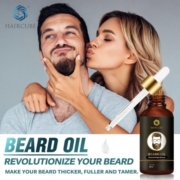 Haircube Men Fast Beard Growth Oil Natural Beard Growth Enhancer Thicker Oil Nourishing Leave in Conditioner 5